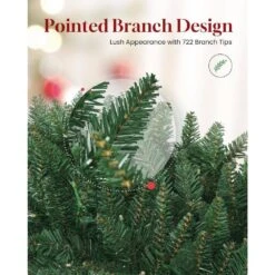 60 In. Green Large Pre-Lit Fir Artificial Christmas Wreath With 300 LED Lights, 722 PVC Branch Tips, Power Plug-in -Northlight Shop afaif christmas wreaths oc 57lscw 01 60 1f 1000