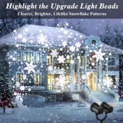 Dual-Head Christmas Snowflake Projector Light, IP65 Waterproof Christmas LED Projector Light Outside W/ 180° Rotation 15 Dual-Head Christmas Snowflake Projector Light, IP65 Waterproof Christmas LED Projector Light Outside W/ 180° Rotation -Northlight Shop afoxsos christmas light projectors hdsa11 3ot350 76 1000