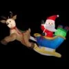 6 Ft. W X 2 Ft. D X 4 Ft. H Inflatable Flying Santa And Reindeer -Northlight Shop airblown christmas inflatables 110966x 64 1000