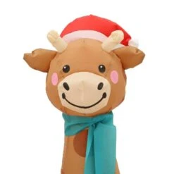 12 Ft. W Inflatable Pre-Lit Plush Santa In Circus Train -Northlight Shop airblown christmas inflatables g 14946 40 1000