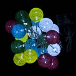 7 Ft. 20-Light LED Multi-Color Cotton Balls String Light -Northlight Shop aleko christmas novelty lights b20ledcoballwh hd c3 1000