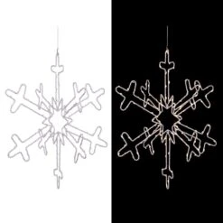 Alpine Hanging Snowflake Christmas Decor With LED Lights