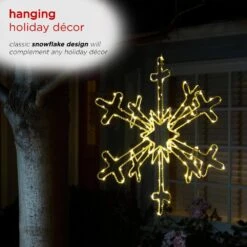Alpine Hanging Snowflake Christmas Decor With LED Lights -Northlight Shop alpine christmas novelty lights bys131l ww 76 1000