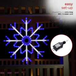 Alpine Large Snowflake Decoration With Blue And White Motion LED Lights 14 Alpine Large Snowflake Decoration With Blue And White Motion LED Lights -Northlight Shop alpine christmas novelty lights cey207 1d 1000