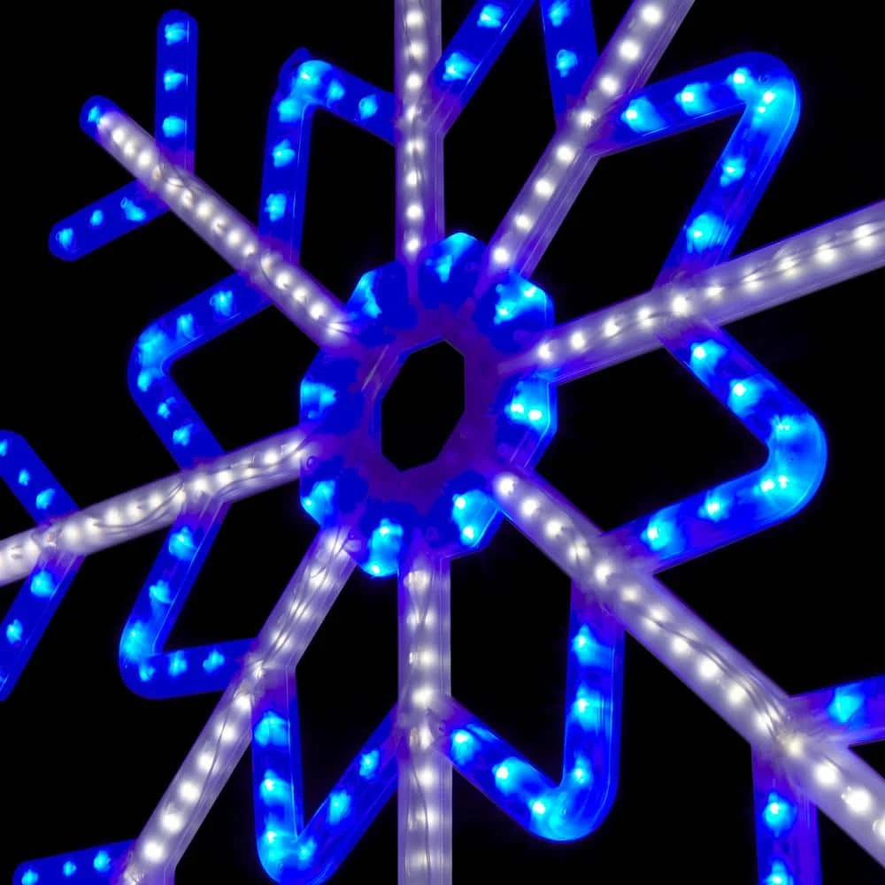 Alpine Large Snowflake Decoration With Blue And White Motion LED Lights 8 Alpine Large Snowflake Decoration With Blue And White Motion LED Lights - Image 8