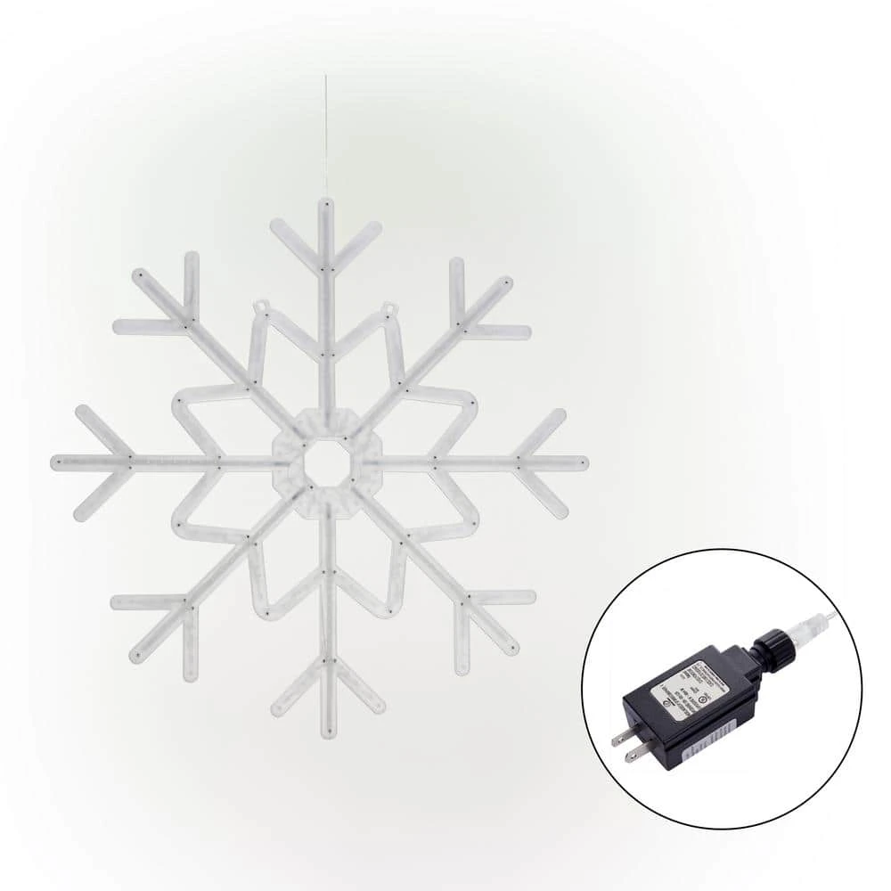 Alpine Large Snowflake Decoration With Blue And White Motion LED Lights 9 Alpine Large Snowflake Decoration With Blue And White Motion LED Lights - Image 9