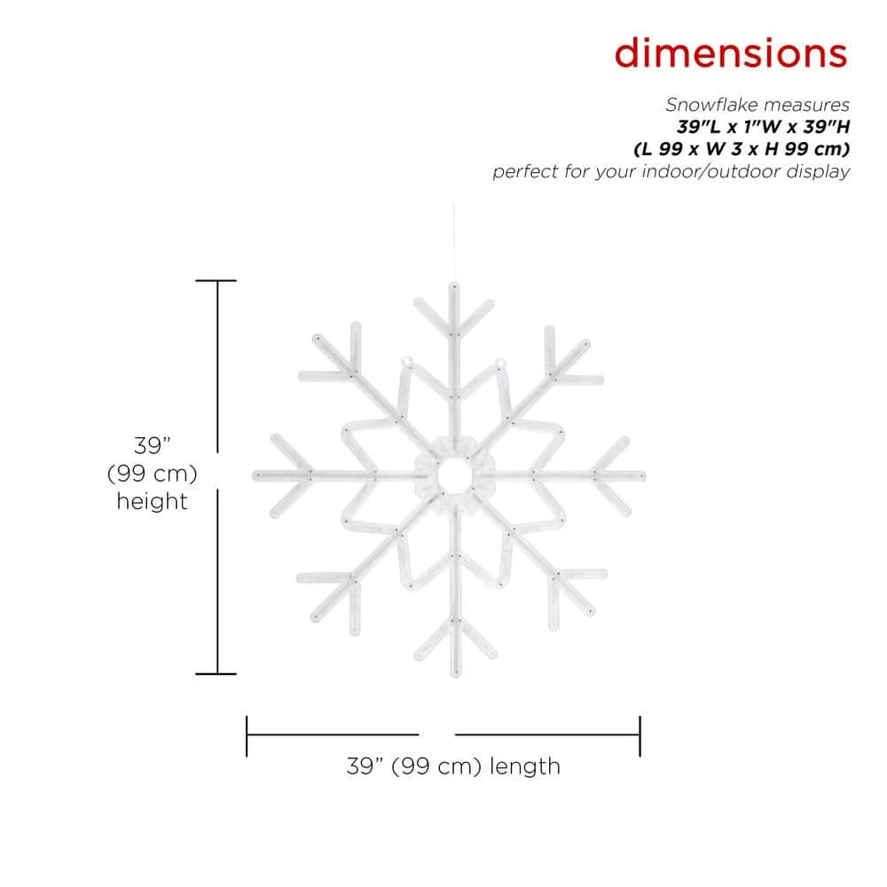 Alpine Large Snowflake Decoration With Blue And White Motion LED Lights 10 Alpine Large Snowflake Decoration With Blue And White Motion LED Lights - Image 10