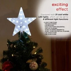 Alpine Flashing Star Tree Topper With Cool White LED Lights -Northlight Shop alpine christmas tree toppers cor173wt tm 1d 1000