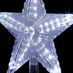 Alpine Flashing Star Tree Topper With Cool White LED Lights -Northlight Shop alpine christmas tree toppers cor173wt tm 1f 1000