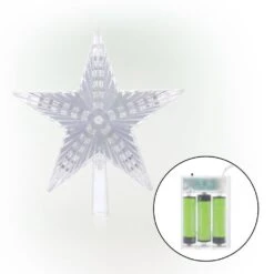 Alpine Flashing Star Tree Topper With Cool White LED Lights -Northlight Shop alpine christmas tree toppers cor173wt tm 44 1000