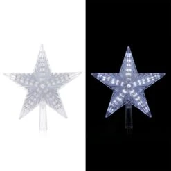 Alpine Flashing Star Tree Topper With Cool White LED Lights