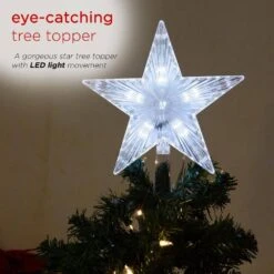 Alpine Flashing Star Tree Topper With Cool White LED Lights -Northlight Shop alpine christmas tree toppers cor173wt tm a0 1000