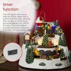 Animated Christmas Village With Train, Hot Air Balloon And LED -Northlight Shop alpine corporation christmas centerpieces wcc220hh mc d4 1000