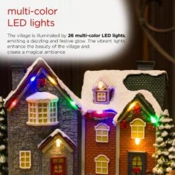Animated Children Playing In Christmas Village With LED Light -Northlight Shop alpine corporation christmas centerpieces wcc226mc 76 1000