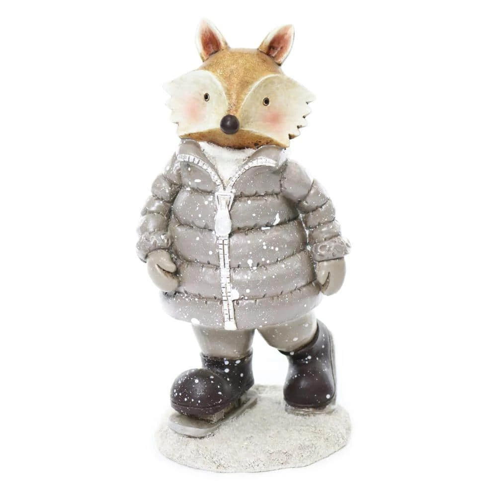 10 In. Winter Snow Fox Statue Decor 1 10 In. Winter Snow Fox Statue Decor