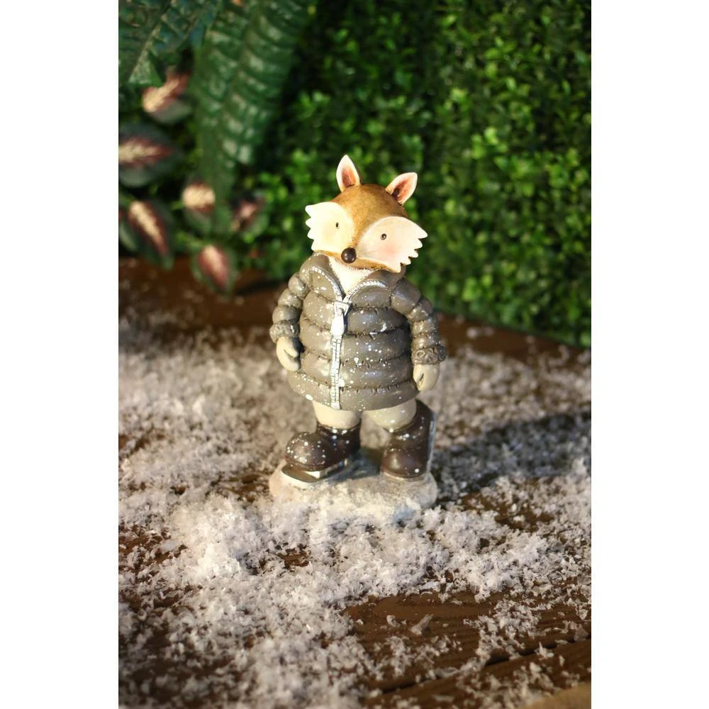 10 In. Winter Snow Fox Statue Decor 2 10 In. Winter Snow Fox Statue Decor - Image 2