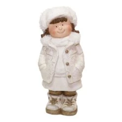 20 In. Christmas Girl With Hands In Her Pocket Statue -Northlight Shop alpine corporation christmas figurines qwr714 c3 1000