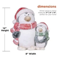 14 In. Tall Indoor/Outdoor Winter Penguin Family Statue 14 14 In. Tall Indoor/Outdoor Winter Penguin Family Statue -Northlight Shop alpine corporation christmas figurines qwr902 40 1000