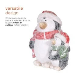 14 In. Tall Indoor/Outdoor Winter Penguin Family Statue 18 14 In. Tall Indoor/Outdoor Winter Penguin Family Statue -Northlight Shop alpine corporation christmas figurines qwr902 77 1000