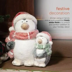14 In. Tall Indoor/Outdoor Winter Penguin Family Statue 15 14 In. Tall Indoor/Outdoor Winter Penguin Family Statue -Northlight Shop alpine corporation christmas figurines qwr902 a0 1000