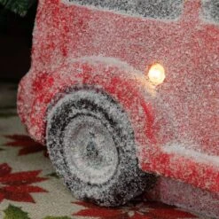 17 In. Tall Retro Red Car With Christmas Tree, LED Lights, And Music -Northlight Shop alpine corporation christmas figurines qwr916 31 1000