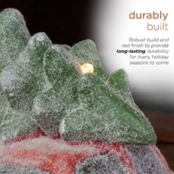 17 In. Tall Retro Red Car With Christmas Tree, LED Lights, And Music -Northlight Shop alpine corporation christmas figurines qwr916 66 1000