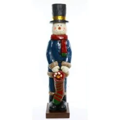 48 In. Snowman With Christmas Stocking Statue