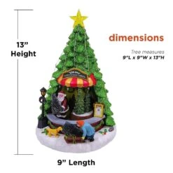 Christmas Tree Shop With LED Lights And Rotating Scene -Northlight Shop alpine corporation christmas novelty lights whs114mc 40 1000