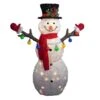 White Fabric 3D Snowman Holding Christmas Lights W/LED Lights -Northlight Shop alpine corporation christmas yard decorations cht972 64 1000