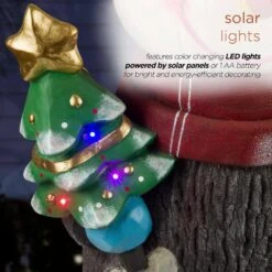 Solar Snowman Statue With Color Changing LED Lights, 48 In. Tall -Northlight Shop alpine corporation christmas yard decorations jfh1042slr 1d 1000