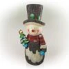 Solar Snowman Statue With Color Changing LED Lights, 48 In. Tall 11 Solar Snowman Statue With Color Changing LED Lights, 48 In. Tall -Northlight Shop alpine corporation christmas yard decorations jfh1042slr 64 1000