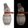30 In. Tall Weathered Barrel Snowman With Warm White LED Lights -Northlight Shop alpine corporation christmas yard decorations ors730 64 1000