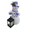 Lavender Winter Snowman Holding Lantern Statue W/Flash LED-SM Christmas Decor 3 Lavender Winter Snowman Holding Lantern Statue W/Flash LED-SM Christmas Decor -Northlight Shop alpine corporation christmas yard decorations sky562hh s tm 64 1000