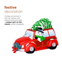 Snowman In Red Woody Car Decor With LED Lights -Northlight Shop alpine corporation christmas yard decorations sll2182rd a0 1000