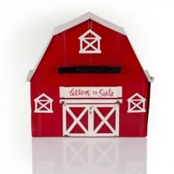 54 In. Tall Metal Letters To Santa Red Barnhouse Mailbox Garden Stake 22 54 In. Tall Metal Letters To Santa Red Barnhouse Mailbox Garden Stake -Northlight Shop alpine corporation christmas yard decorations yhl380hh 1f 1000