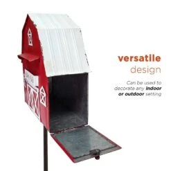 54 In. Tall Metal Letters To Santa Red Barnhouse Mailbox Garden Stake 18 54 In. Tall Metal Letters To Santa Red Barnhouse Mailbox Garden Stake -Northlight Shop alpine corporation christmas yard decorations yhl380hh 66 1000