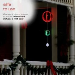 3-Tier Indoor/Outdoor Hanging Christmas Ornaments With Chasing LED Lights 17 3-Tier Indoor/Outdoor Hanging Christmas Ornaments With Chasing LED Lights -Northlight Shop alpine corporation single christmas ornaments cor152 1d 1000