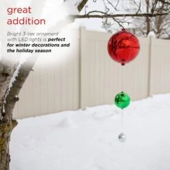 3-Tier Indoor/Outdoor Hanging Christmas Ornaments With Chasing LED Lights 16 3-Tier Indoor/Outdoor Hanging Christmas Ornaments With Chasing LED Lights -Northlight Shop alpine corporation single christmas ornaments cor152 a0 1000