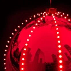 13 In. Tall Large Hanging Christmas Ball Ornament With LED Lights, Red -Northlight Shop alpine corporation single christmas ornaments lpa108l rd 1f 1000