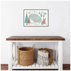 23 .25 In. W X 16 In. H Retro Christmas I Bright Christmas Holiday Framed Canvas Box Wall Art -Northlight Shop amanti art christmas wall decorations 38865447670 fa 1000