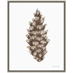 16 In. W X 19.62 In. H Peace And Joy Pinecone Christmas Holiday Framed Canvas Box Wall Art