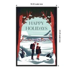 23.25 In. H X 16 In. W Canvas Happy Holidays Christmas Holiday Framed Box Wall Art -Northlight Shop amanti art christmas wall decorations 38865448151 1f 1000