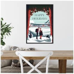 23.25 In. H X 16 In. W Canvas Happy Holidays Christmas Holiday Framed Box Wall Art -Northlight Shop amanti art christmas wall decorations 38865448151 44 1000