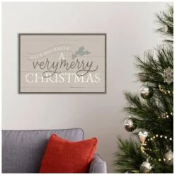 23.25 In. W X 16 In. H Vintage Christmas IV Neutral Christmas Holiday Framed Canvas Box Wall Art -Northlight Shop amanti art christmas wall decorations 38865448380 31 1000