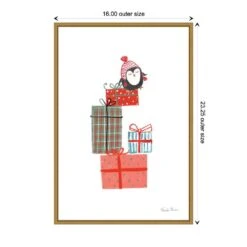 16 In. W X 23.25 In. H North Pole Pals II Christmas Holiday Framed Canvas Box Wall Art -Northlight Shop amanti art christmas wall decorations 38865448700 1f 1000