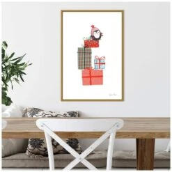 16 In. W X 23.25 In. H North Pole Pals II Christmas Holiday Framed Canvas Box Wall Art -Northlight Shop amanti art christmas wall decorations 38865448700 44 1000