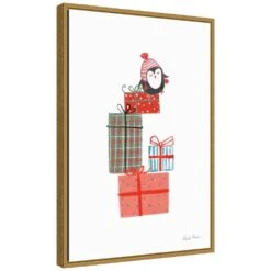 16 In. W X 23.25 In. H North Pole Pals II Christmas Holiday Framed Canvas Box Wall Art -Northlight Shop amanti art christmas wall decorations 38865448700 c3 1000