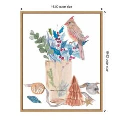 16 In. W X 19.62 In. H Warm Wishes IV Christmas Holiday Framed Canvas Box Wall Art -Northlight Shop amanti art christmas wall decorations 38865448820 1f 1000