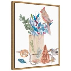 16 In. W X 19.62 In. H Warm Wishes IV Christmas Holiday Framed Canvas Box Wall Art -Northlight Shop amanti art christmas wall decorations 38865448820 c3 1000