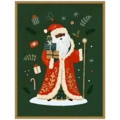 18 In. W X 23.5 In. H Little St. Nick I Christmas Holiday Framed Canvas Box Wall Art